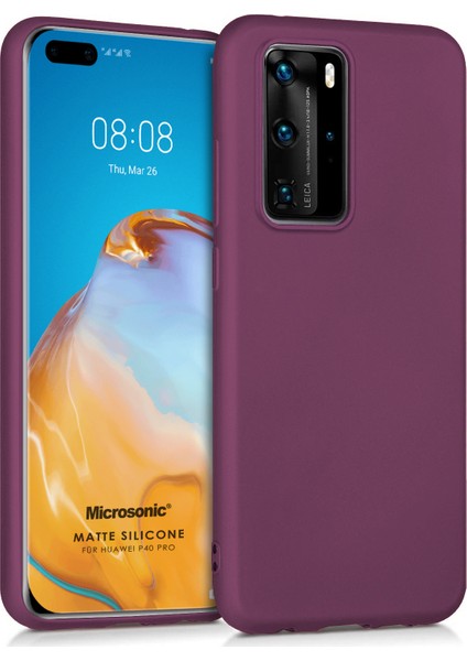 Matte Silikon Huawei P40 Pro Kılıf Mor