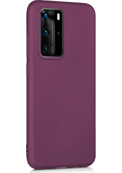 Matte Silikon Huawei P40 Pro Kılıf Mor