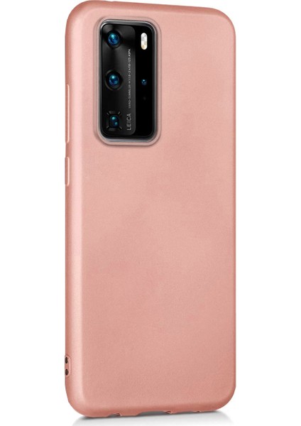 Matte Silikon Huawei P40 Pro Kılıf Rose Gold