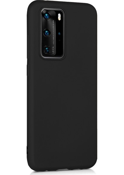 Matte Silikon Huawei P40 Pro Kılıf Siyah