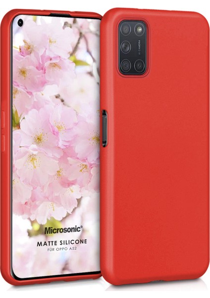 Matte Silikon Oppo A52 Kılıf Kırmızı