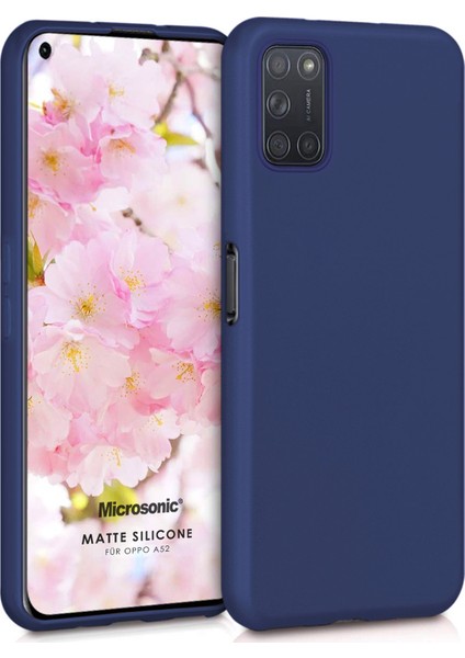 Matte Silikon Oppo A52 Kılıf Lacivert