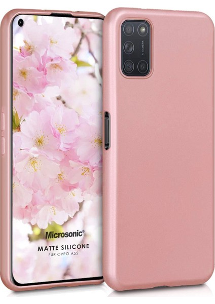 Matte Silikon Oppo A52 Kılıf Rose Gold