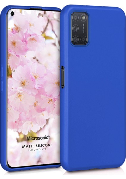 Matte Silikon Oppo A72 Kılıf Mavi