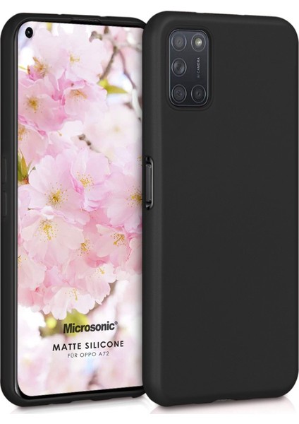 Matte Silikon Oppo A72 Kılıf Siyah