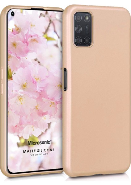 Matte Silikon Oppo A92 Kılıf Gold