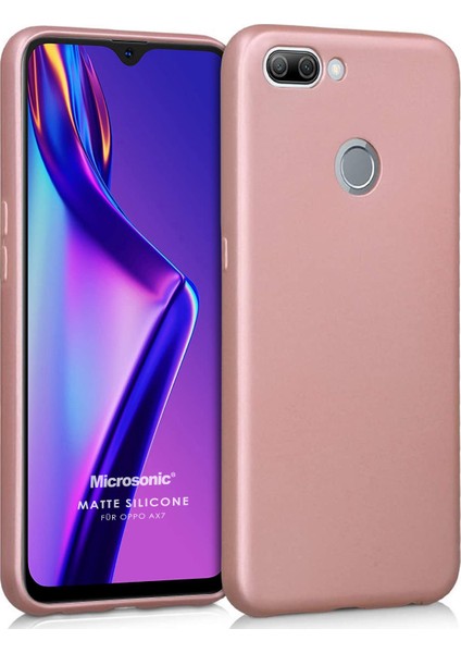 Matte Silikon Oppo AX7 Kılıf Rose Gold