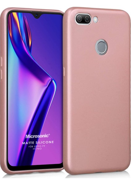 Matte Silikon Oppo F9 / F9 Pro Kılıf Rose Gold
