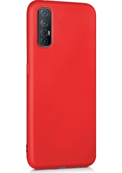 Matte Silikon Oppo Reno 3 Pro Kılıf Kırmızı