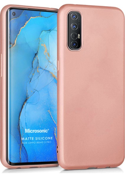 Matte Silikon Oppo Reno 3 Pro Kılıf Rose Gold