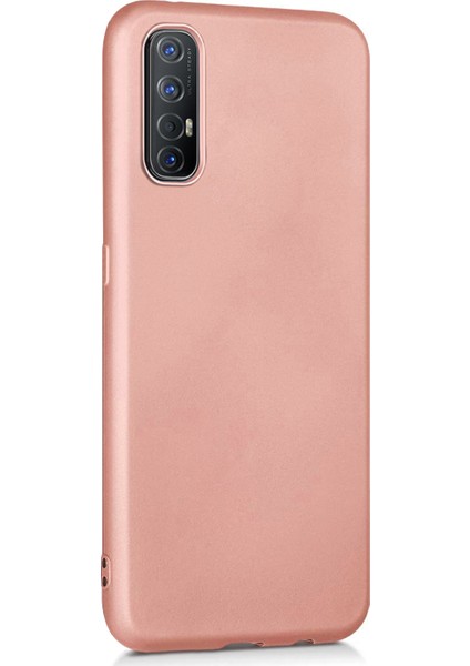 Matte Silikon Oppo Reno 3 Pro Kılıf Rose Gold