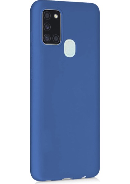Matte Silikon Samsung Galaxy A21s Kılıf Lacivert
