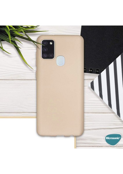 Matte Silikon Samsung Galaxy A21s Kılıf Lacivert