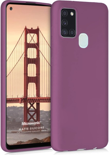 Matte Silikon Samsung Galaxy A21s Kılıf Mor