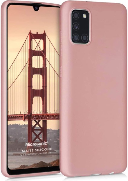 Matte Silikon Samsung Galaxy A31 Kılıf Rose Gold