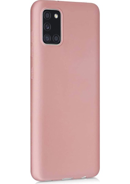 Matte Silikon Samsung Galaxy A31 Kılıf Rose Gold