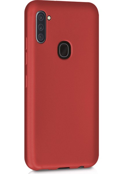 Matte Silikon Samsung Galaxy M11 Kılıf Kırmızı