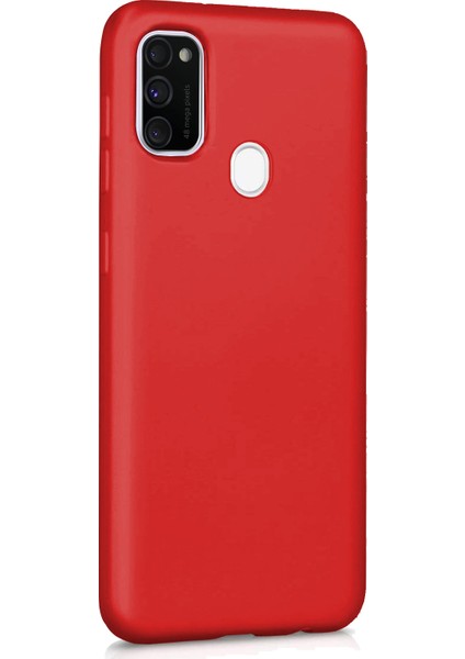 Matte Silikon Samsung Galaxy M21 Kılıf Kırmızı