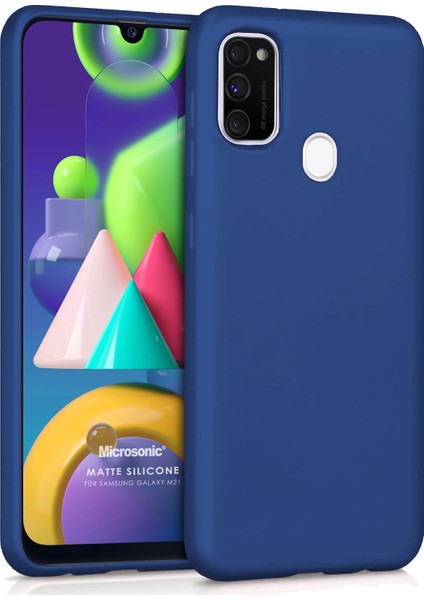 Matte Silikon Samsung Galaxy M21 Kılıf Lacivert