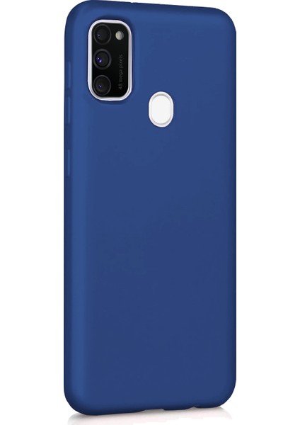 Matte Silikon Samsung Galaxy M21 Kılıf Lacivert