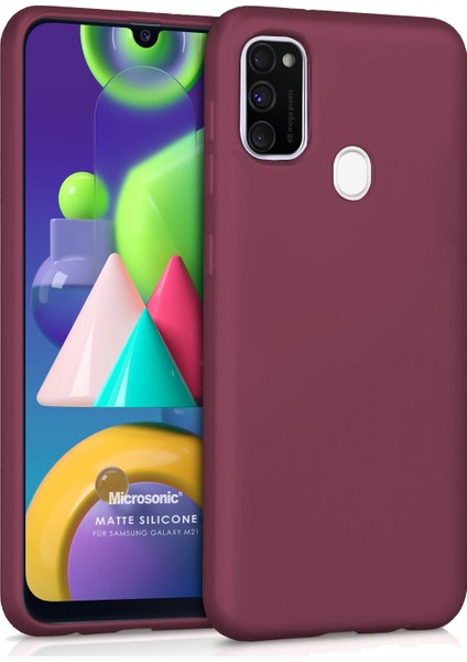 Matte Silikon Samsung Galaxy M21 Kılıf Mor