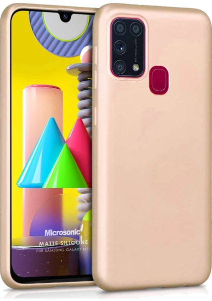 Matte Silikon Samsung Galaxy M31 Kılıf Gold