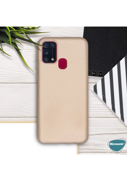 Matte Silikon Samsung Galaxy M31 Kılıf Gold