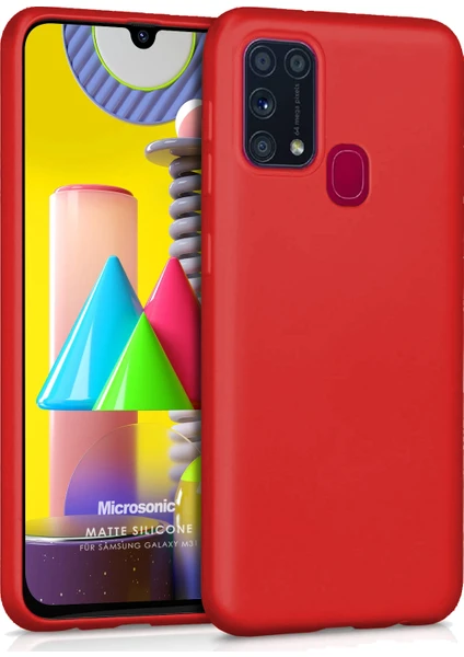 Matte Silikon Samsung Galaxy M31 Kılıf Kırmızı