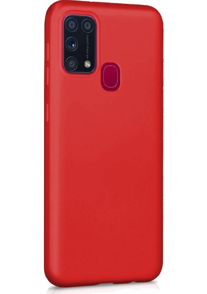 Matte Silikon Samsung Galaxy M31 Kılıf Kırmızı