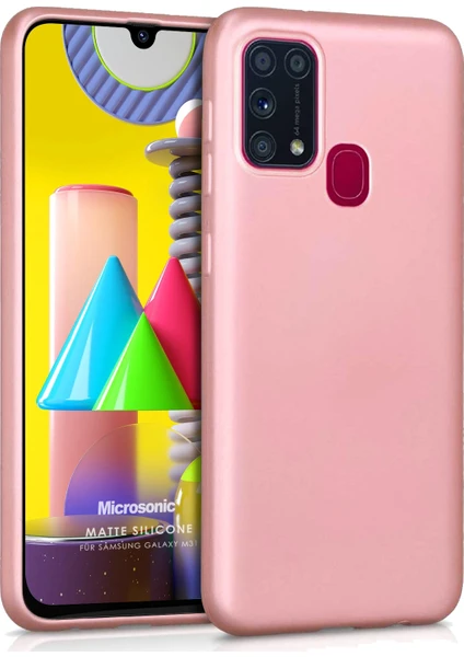 Matte Silikon Samsung Galaxy M31 Kılıf Rose Gold