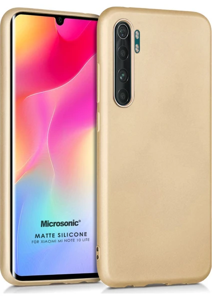 Matte Silikon Xiaomi Mi Note 10 Lite Kılıf Gold