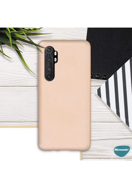 Matte Silikon Xiaomi Mi Note 10 Lite Kılıf Gold