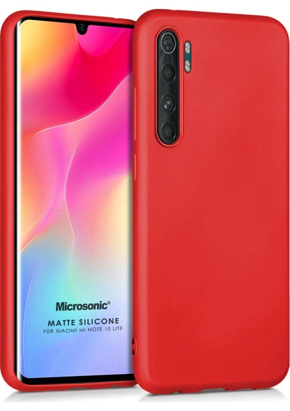 Matte Silikon Xiaomi Mi Note 10 Lite Kılıf Kırmızı