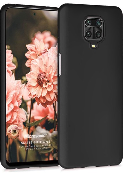 Matte Silikon Xiaomi Redmi Note 9 Pro Kılıf Siyah