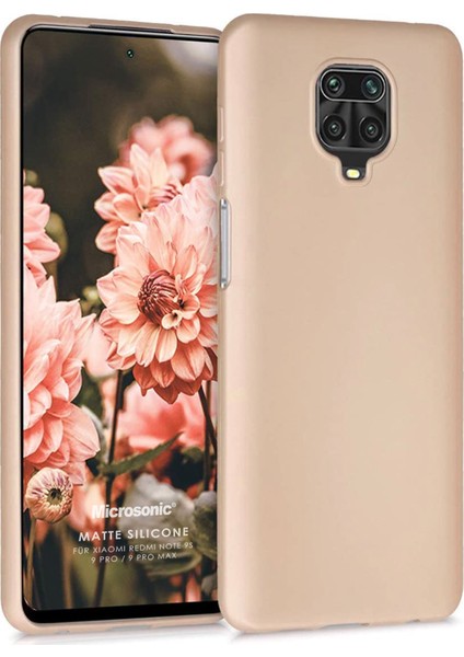 Matte Silikon Xiaomi Redmi Note 9 Pro Max Kılıf Gold