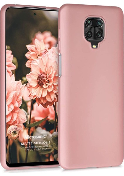 Matte Silikon Xiaomi Redmi Note 9S Kılıf Rose Gold