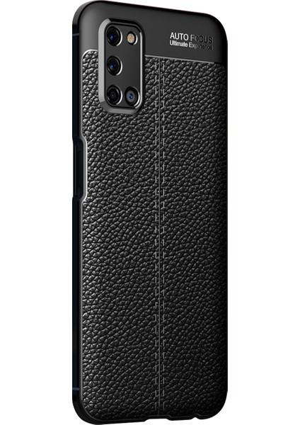 Oppo A92 Kılıf Deri Dokulu Silikon Siyah fiyatları