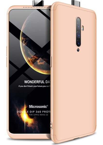 Oppo Reno 2Z Kılıf Double Dip 360 Protective Gold