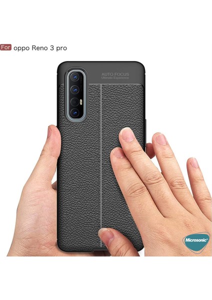 Oppo Reno 3 Pro Kılıf Deri Dokulu Silikon Kırmızı