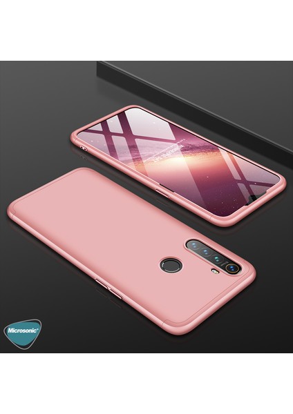 Realme 5 Kılıf Double Dip 360 Protective Rose Gold