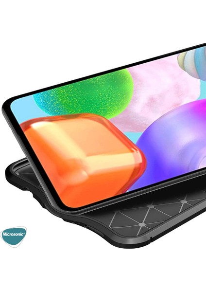 Samsung Galaxy A31 Kılıf Deri Dokulu Silikon Kırmızı