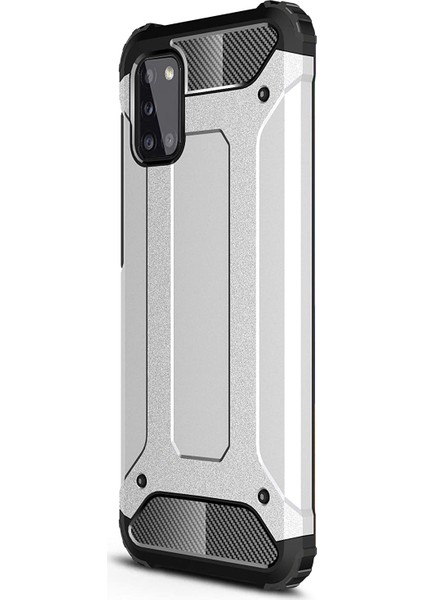 Samsung Galaxy A31 Kılıf Rugged Armor Gümüş