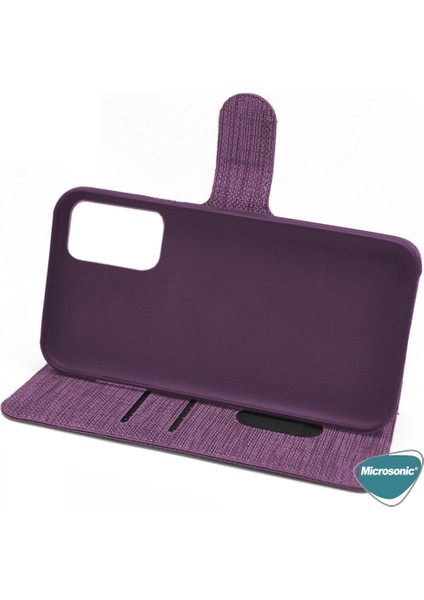 Samsung Galaxy J7 Prime Kılıf Fabric Book Wallet Mor