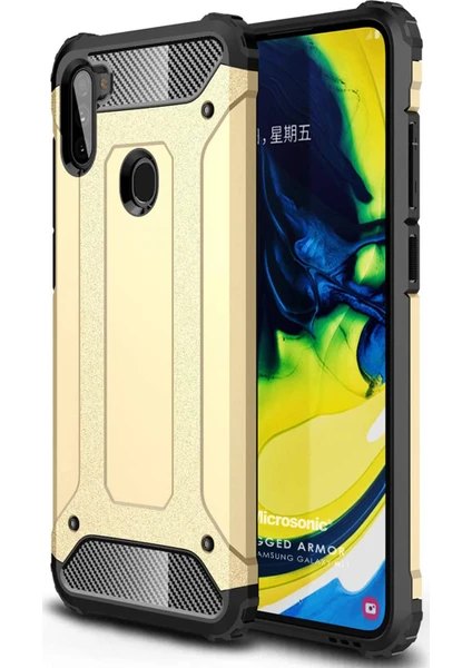 Samsung Galaxy M11 Kılıf Rugged Armor Gold