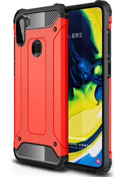 Samsung Galaxy M11 Kılıf Rugged Armor Kırmızı