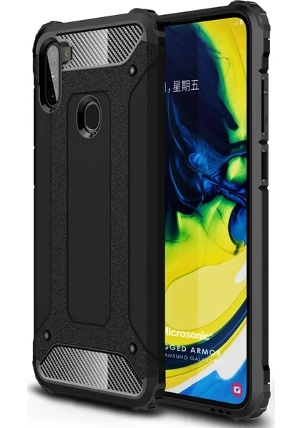 Samsung Galaxy M11 Kılıf Rugged Armor Siyah