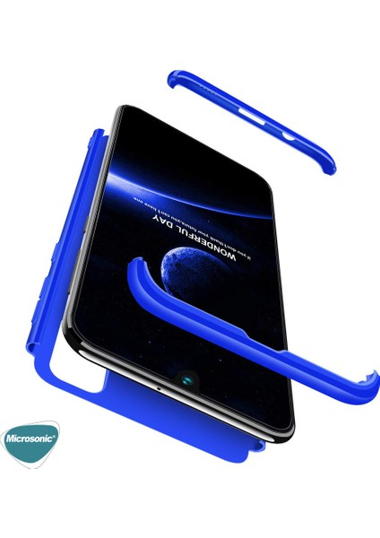 Samsung Galaxy M21 Kılıf Double Dip 360 Protective Mavi