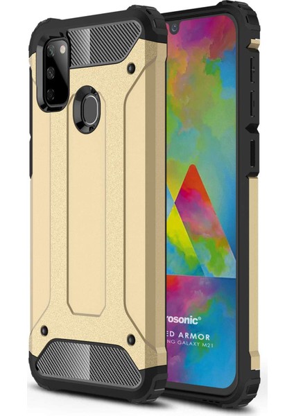 Samsung Galaxy M21 Kılıf Rugged Armor Gold