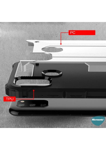 Samsung Galaxy M21 Kılıf Rugged Armor Gümüş