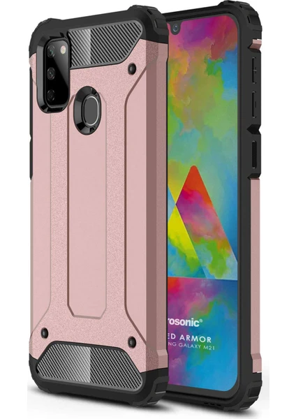 Samsung Galaxy M21 Kılıf Rugged Armor Rose Gold